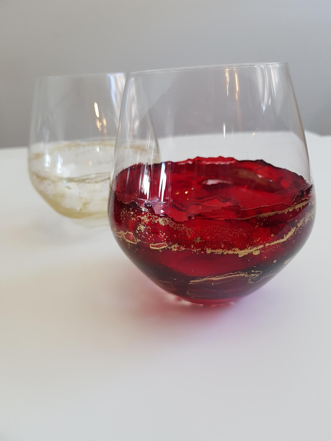 Alcohol Ink Wine Tumblers